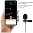 Professional microphone for iPhone, iPad - Lavalier Clip On system - With headphone jack - Lightning Connection - 1.5 meter cable - Black