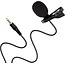 Professional microphone for mobile phone, tablet and laptop - Lavalier Clip On system - With headphone connection - 3.5mm jack - 1.5 meter cable - Black