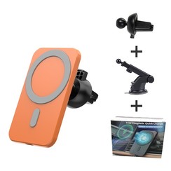 MagSafe Autohouder - Telefoonhouder Auto Ventilatie met telescopische Arm - Autohouder telefoon - Geschikt voor iPhone 12 modellen - Oranje