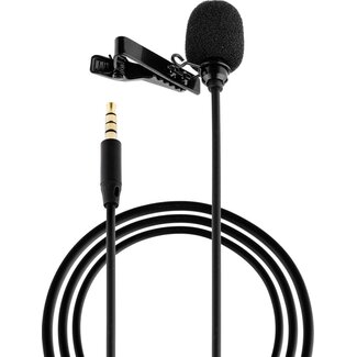 Cover2day Professional microphone for mobile phone, tablet and laptop - Lavalier Clip On system - 3.5mm jack - 1.5 meter cable