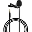 Professional microphone for mobile phone, tablet and laptop - Lavalier Clip On system - 3.5mm jack - 1.5 meter cable