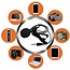 Professional microphone for mobile phone, tablet and laptop - Lavalier Clip On system - 3.5mm jack - 1.5 meter cable