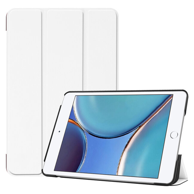 Case2go - Case for iPad Mini 6 (2021) 8.0 inch - Slim Tri-Fold Book Case - Lightweight Smart Cover - White