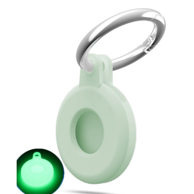 Apple - Airtag key ring - Silicone Airtag case - Airtag case with key ring clip - Glow in the Dark