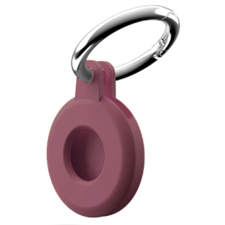 Cover2day Apple - Airtag key ring - Silicone Airtag case - Airtag case with key ring clip - Dark Red