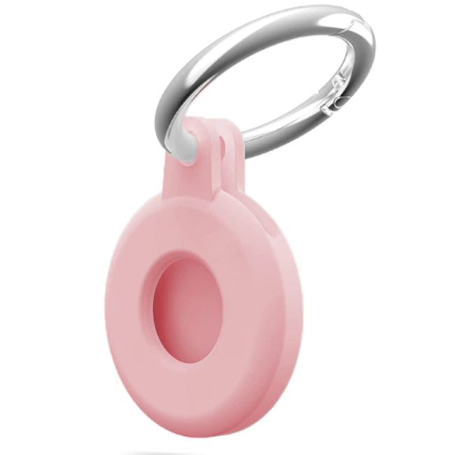 Apple - Airtag key ring - Silicone Airtag case - Airtag case with key ring clip - Pink