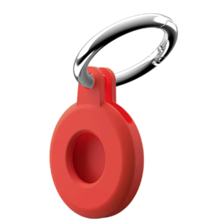 Cover2day Apple - Airtag key ring - Silicone Airtag case - Airtag case with key ring clip - Red