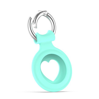 Cover2day Apple AirTag Keychain - Silicone AirTag Pendant with Heart - AirTag Apple Case - Turquoise