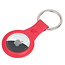 Apple AirTag Keychain - Silicone AirTag Pendant with Leather Print - AirTag Apple Case - Red