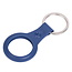 Apple AirTag Keychain - Silicone AirTag Pendant with Leather Print - AirTag Apple Case - Dark Blue