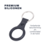 Apple AirTag Keychain - Silicone AirTag Pendant with Leather Print - AirTag Apple Case - Black