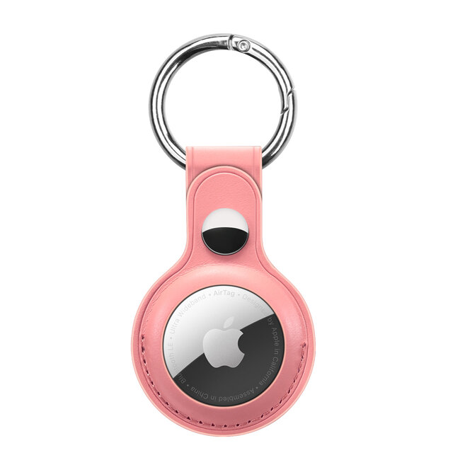 Apple AirTag Keychain - PU Leather AirTag Pendant - AirTag Apple Case - Pink