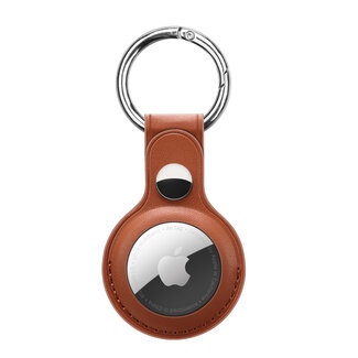 Cover2day Apple AirTag Keychain - PU Leather AirTag Pendant - AirTag Apple Case - Brown