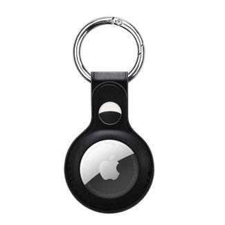 Cover2day Apple AirTag Keychain - PU Leather AirTag Pendant - AirTag Apple Case - Black