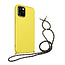 Case With Cord for Apple iPhone 12 Pro Max - TPU Case - Silicone Back Cover - Yellow