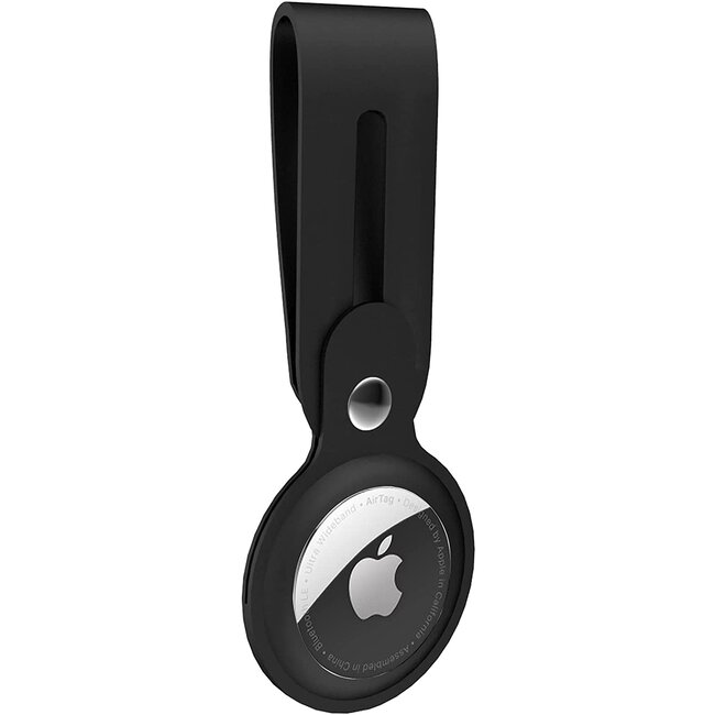 Hoesje voor Apple AirTag - Sleutelhanger - Hanger voor Airtag - Zwart