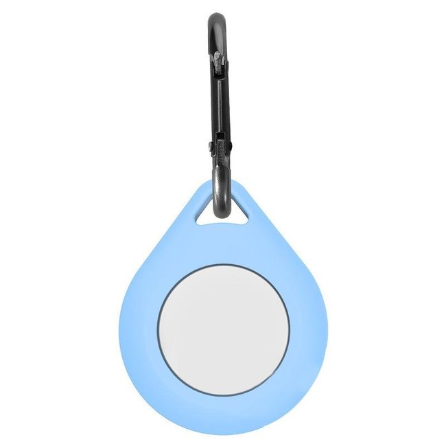 Keychain fot Apple AirTag - Silicone AirTag Case with Carabiner - Light Blue