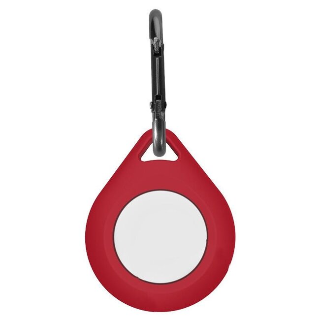 Keychain fot Apple AirTag - Silicone AirTag Case with Carabiner - Dark Red