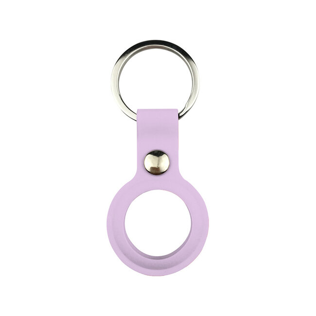 Sleutelhanger voor Airtag - Siliconen hoesje - Met Keychain - Paars