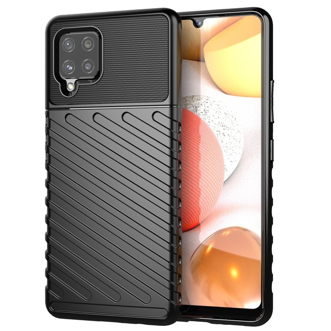 Hoesje geschikt voor Samsung Galaxy A42 5G - Schokbestendige TPU Back Cover - Zwart