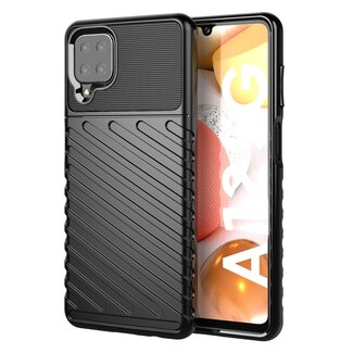 Cover2day Samsung Galaxy A12 case - Shockproof Armor TPU Back Cover - Black