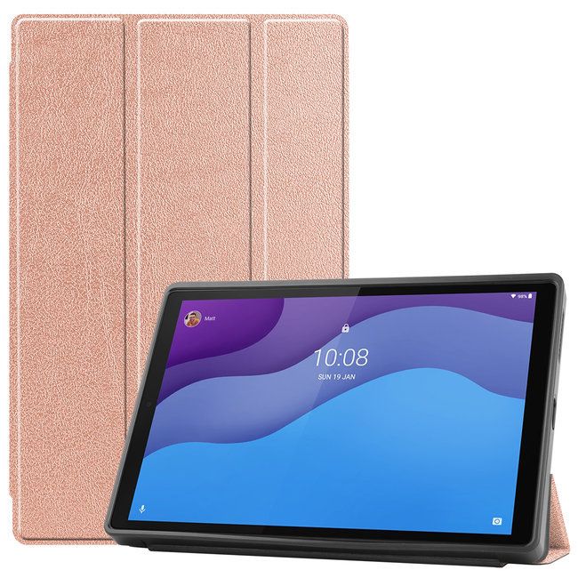 Case for Lenovo Tab M10 - 10.1 inch - TB-X306f - Book Case with TPU Cover - Rosé Gold