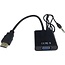 HDMI naar VGA met audio Adapter Kabel - 25 cm - 1080p Full HD - Zwart