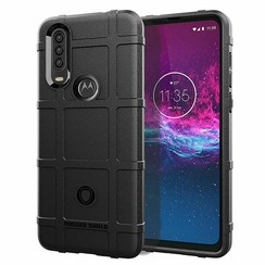Motorola One Action hoes - Heavy Armor TPU Bumper - Back Cover - Zwart