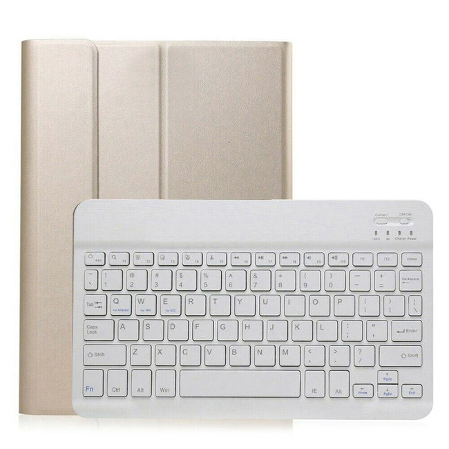 Bluetooth Toetsenbord geschikt voor Huawei MatePad T8 2020 (8 inch) Toetsenbord &amp; Hoes - QWERTY Keyboard case - Auto/Wake functie - Goud