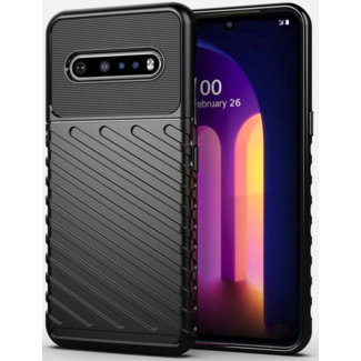 Cover2day LG V60 ThinQ case - Shockproof Armor TPU Back Cover - Black