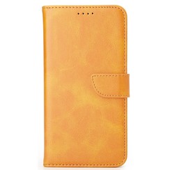 Samsung Galaxy M01 Case - Wallet Book Case - Magnetische sluiting - Ruimte voor 3 (bank)pasjes - Light Brown