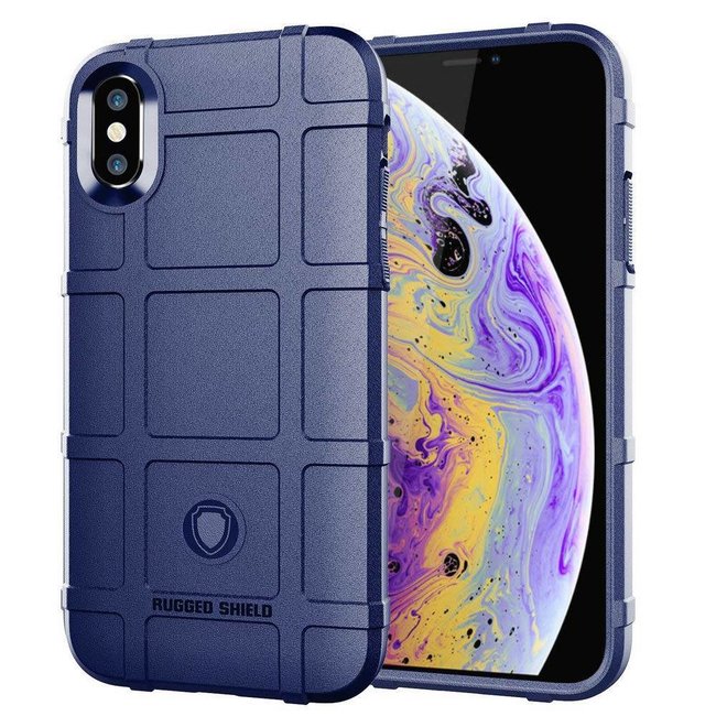 iPhone X/XS hoes - Heavy Armor TPU Bumper - Back Cover - Blauw