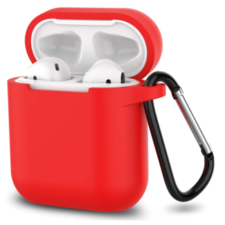 Cover2day Hoesje geschikt voor Apple Airpods 1/2 - Siliconen beschermhoes met opdruk - 3.0 mm - Rood