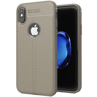 Cover2day Litchi Leather TPU Case - iPhone X - Grey