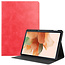 Case for Samsung Galaxy Tab S7 FE - PU Leather Folio Book Case - Red