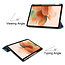 Case2go - Case for Samsung Galaxy Tab S7 FE - Slim Tri-Fold Book Case - Lightweight Smart Cover with Pencil holder - White Blossom