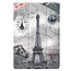 Case2go - Case for Samsung Galaxy Tab S7 FE - Slim Tri-Fold Book Case - Lightweight Smart Cover with Pencil holder - Eiffel Tower