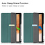 Case2go - Case for Samsung Galaxy Tab S7 FE - Slim Tri-Fold Book Case - Lightweight Smart Cover with Pencil holder - Dark green