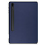 Case2go - Case for Samsung Galaxy Tab S7 FE - Slim Tri-Fold Book Case - Lightweight Smart Cover with Pencil holder - Dark Blue