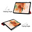 Case2go - Case for Samsung Galaxy Tab S7 FE - Slim Tri-Fold Book Case - Lightweight Smart Cover with Pencil holder - Red