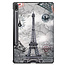 Case2go - Case for Samsung Galaxy Tab S7 FE - Slim Tri-Fold Book Case - Lightweight Smart Cover - Eiffel Tower