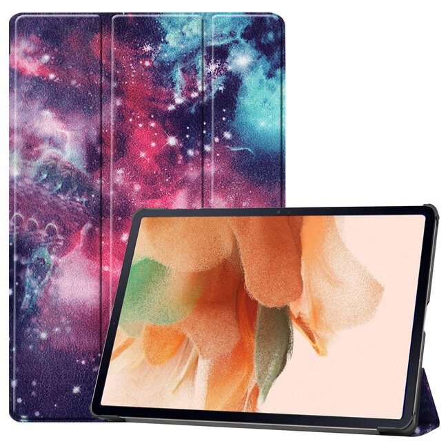 Tablet Hoes geschikt voor Samsung Galaxy Tab S7 FE - 12.4 inch - Auto/Wake-Functie - Tri-Fold Book Case - Galaxy