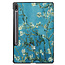 Case2go - Case for Samsung Galaxy Tab S7 FE - Slim Tri-Fold Book Case - Lightweight Smart Cover - White Blossom