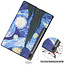 Case2go - Case for Samsung Galaxy Tab S7 FE - Slim Tri-Fold Book Case - Lightweight Smart Cover - Starry Sky