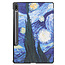 Case2go - Case for Samsung Galaxy Tab S7 FE - Slim Tri-Fold Book Case - Lightweight Smart Cover - Starry Sky