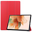 Case2go - Case for Samsung Galaxy Tab S7 FE - Slim Tri-Fold Book Case - Lightweight Smart Cover - Red