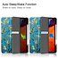 Case2go - Case for iPad Pro 12.9 (2021) - Slim Tri-Fold Book Case - Lightweight Smart Cover with Pencil holder - White Blossom