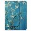 Case2go - Case for iPad Pro 12.9 (2021) - Slim Tri-Fold Book Case - Lightweight Smart Cover with Pencil holder - White Blossom