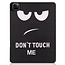 Case2go - Case for iPad Pro 12.9 (2021) - Slim Tri-Fold Book Case - Lightweight Smart Cover with Pencil holder - Don't Touch Me