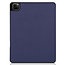 Case2go - Case for iPad Pro 12.9 (2021) - Slim Tri-Fold Book Case - Lightweight Smart Cover with Pencil holder - Dark Blue